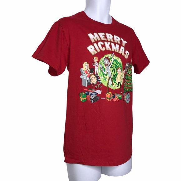 NWT Ripple Junction Adult Swim Rick and Morty Holiday Christmas Tee T-Shirt S - Picture 4 of 8